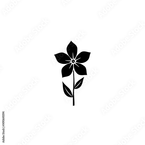 Elegant floral silhouette portraying minimalist botanical vector for visual arts