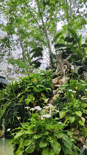 Fountain sculpture in Lisbon, Portugal 