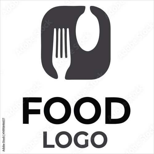 Food logo design flat illustration