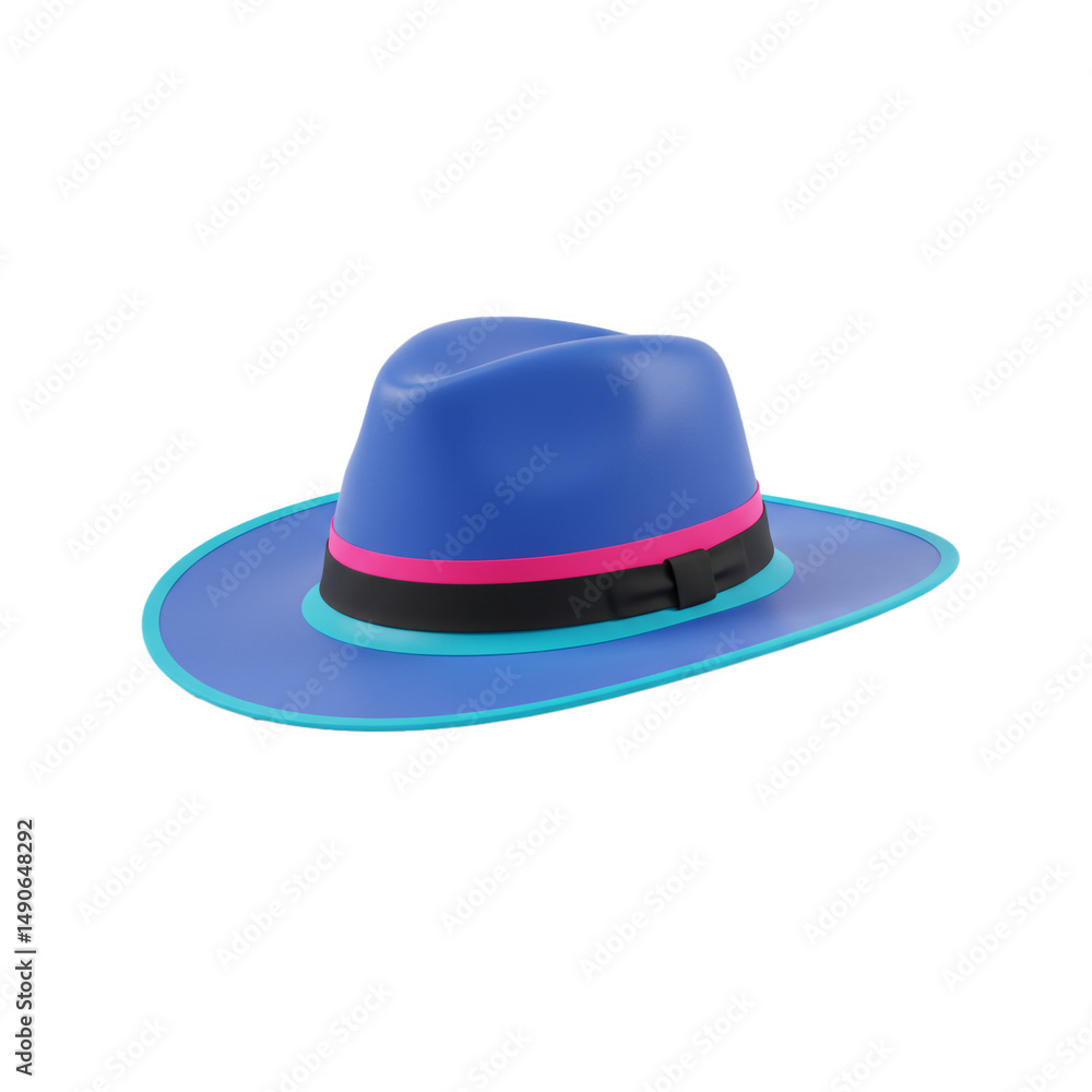 Fototapeta premium Vibrant modern retro fedora hat design