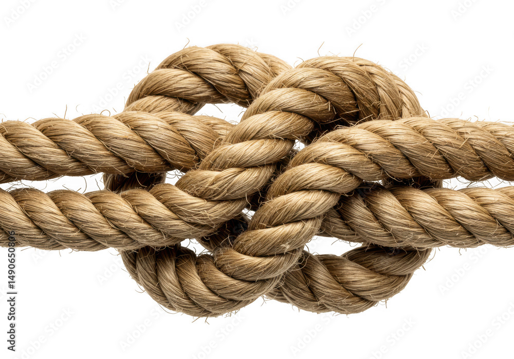 Closeup of a Tightly Knotted Rope Isolated on Transparent Background Closeup of a Tightly Knotted Rope Isolated on Transparent Background