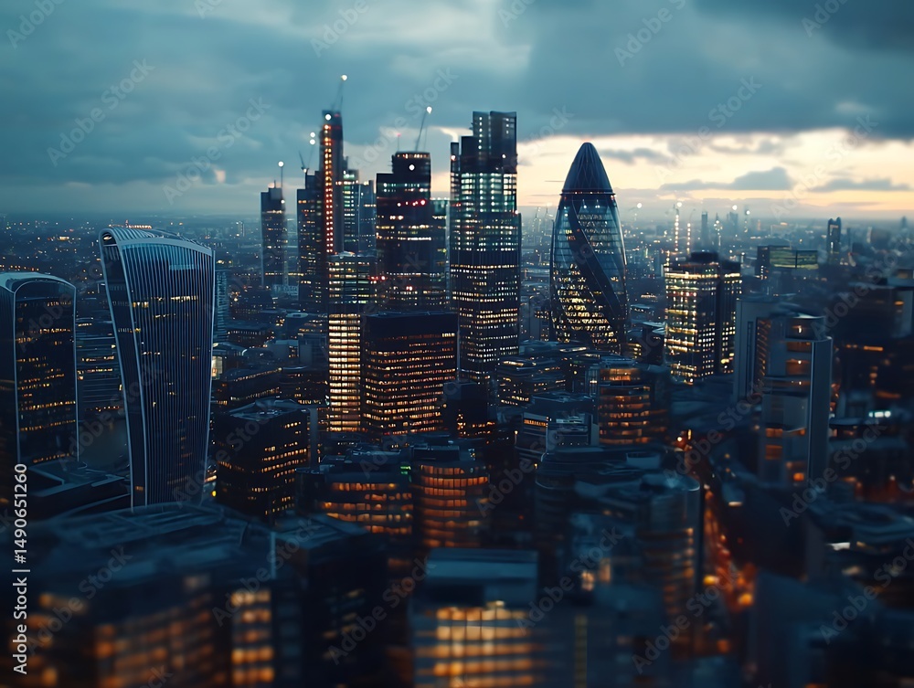 Obraz premium Cityscape at dusk