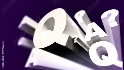 question answer Q A 3d letter presentation background