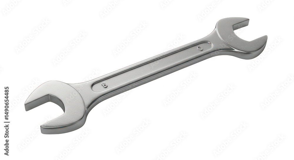 Metallic wrench on black background Metallic wrench on black background