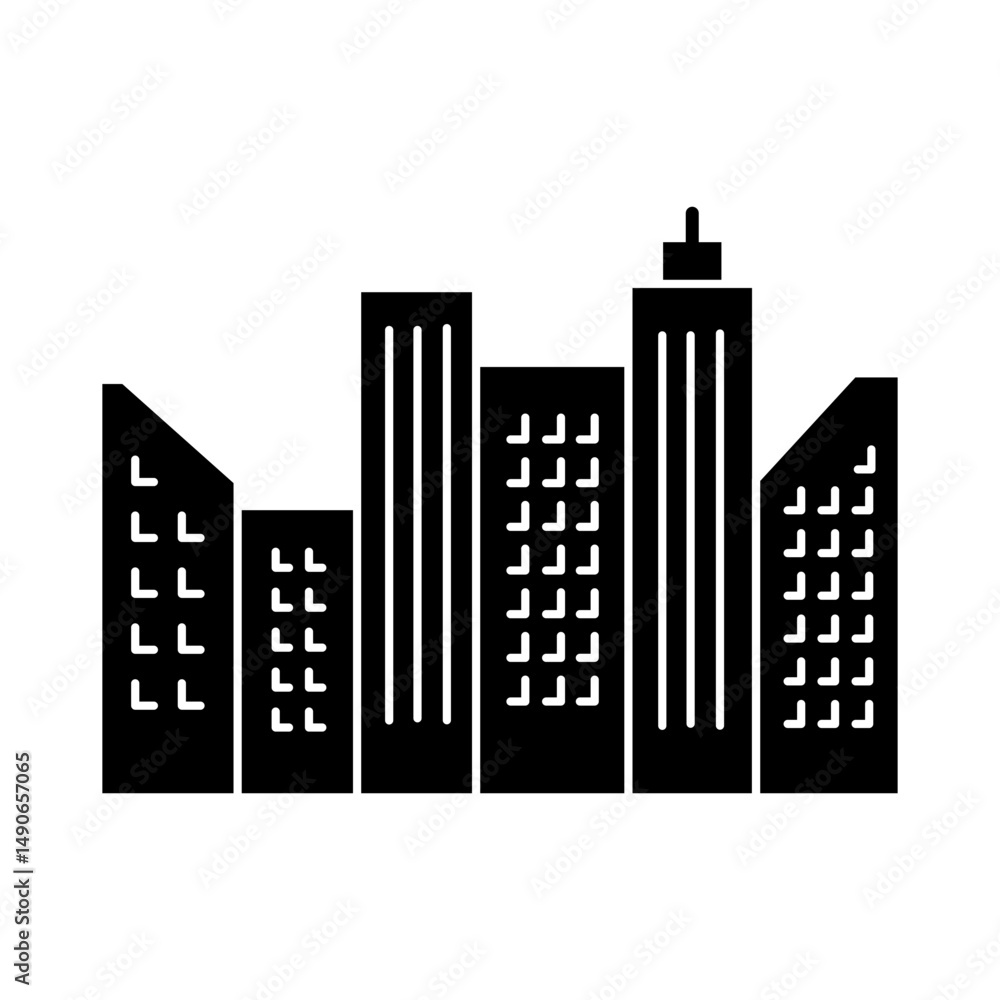 Fototapeta premium Buildings Icon Glyph
