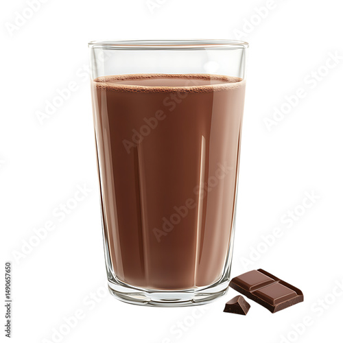  Glass of tasty chocolate milk