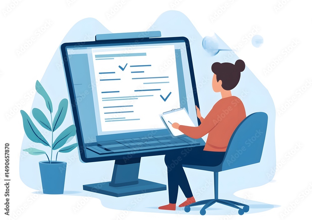 employee filling out onboarding form digitally from home employee filling out onboarding form digitally from home