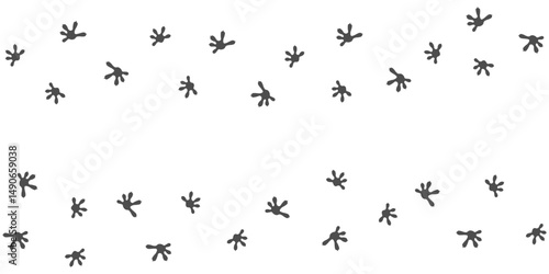 Footprints of Gecko, Traces of a Reptilia on white background. Gecko or lizard silhouette animal tracks. Paw Print. Vector illustration. EPS10.