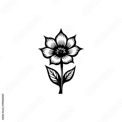 Elegant floral silhouette showcases nature's simplicity with artistic rendition