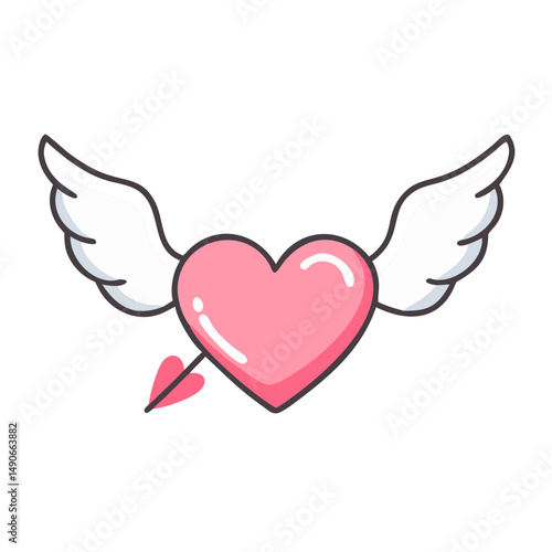Bilde på lerret cupid wings icon, cupid wings vector illustration-simple illustration of cupid w