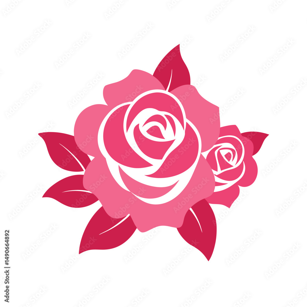 Elegant Pink Rose Cluster Decorative Floral Arrangement Elegant Pink Rose Cluster Decorative Floral Arrangement