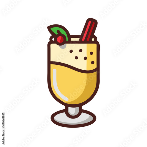 eggnog glass icon, eggnog glass vector illustration-simple illustration of eggnog glass, perfect for eggnog glass logos and icons