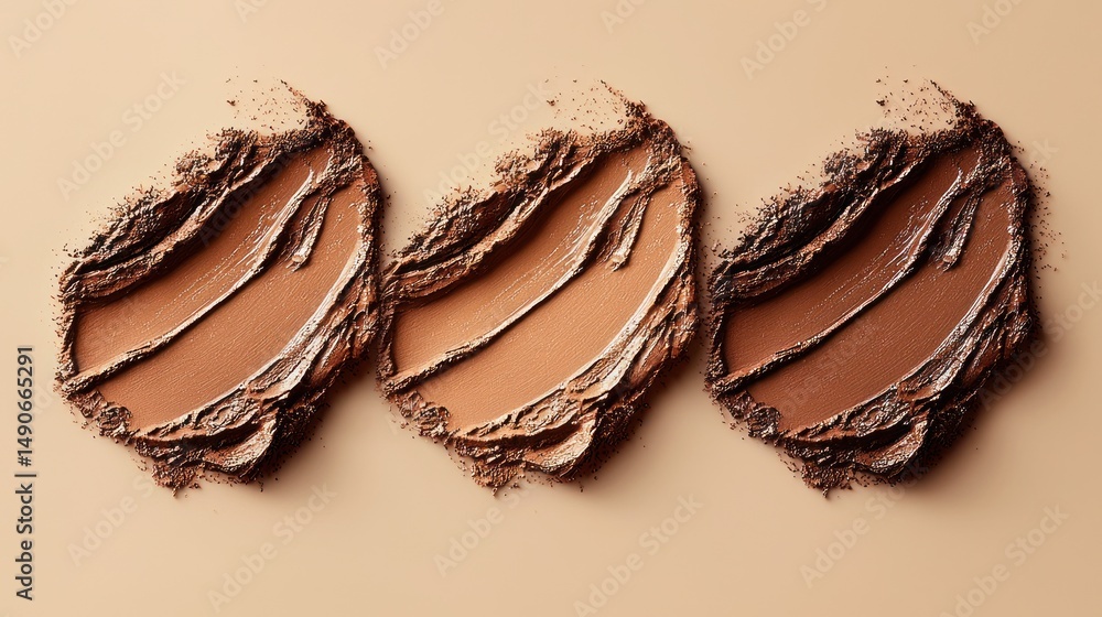 Fototapeta premium Three Swatches of Brown Makeup