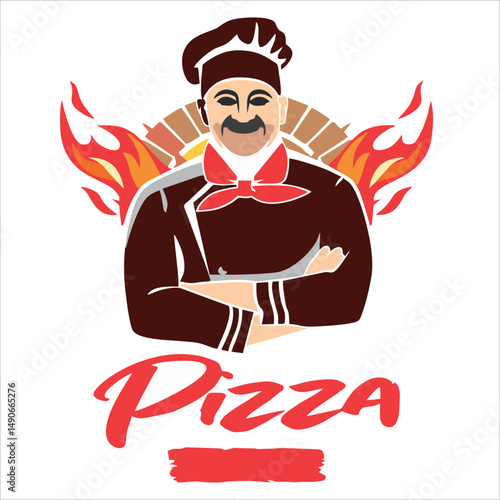 Food logo design flat illustration