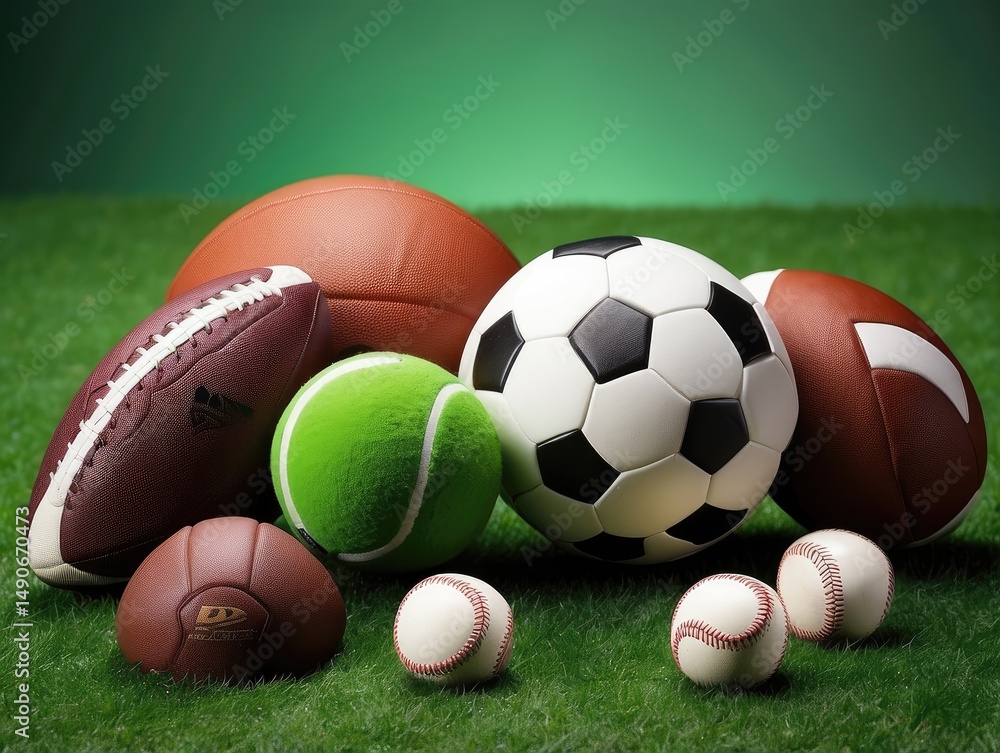 soccer ball on grass soccer ball on grass