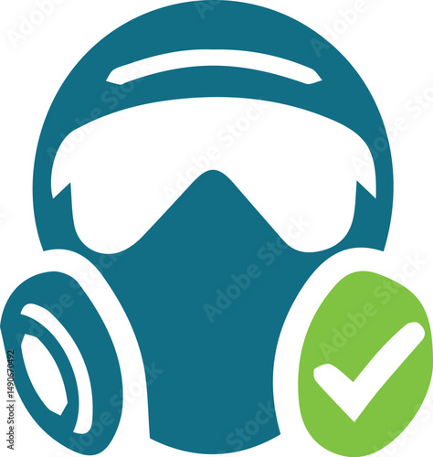 Respirator Mask with Green Check