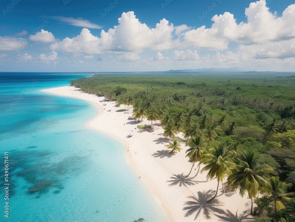 Fototapeta premium tropical beach with palm trees