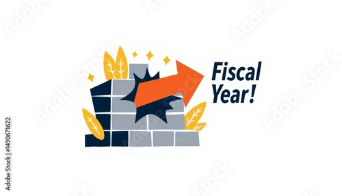 Modern vector design style illustrating end of fiscal year concept  