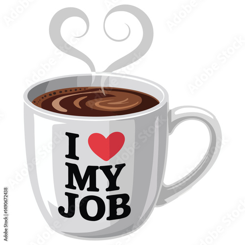 Job passion coffee mug isolated vector illustration