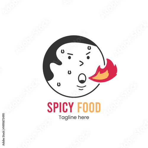 spicy hot food restaurant logo fire