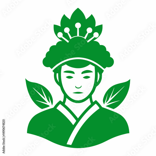 Asian Greens Silhouette icon on white background