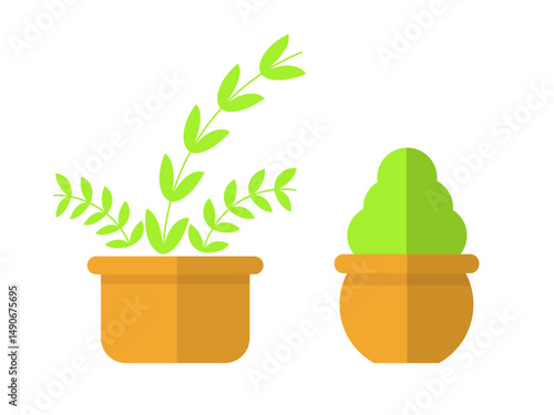 Vector design of 2 plants to suit your flat design needs