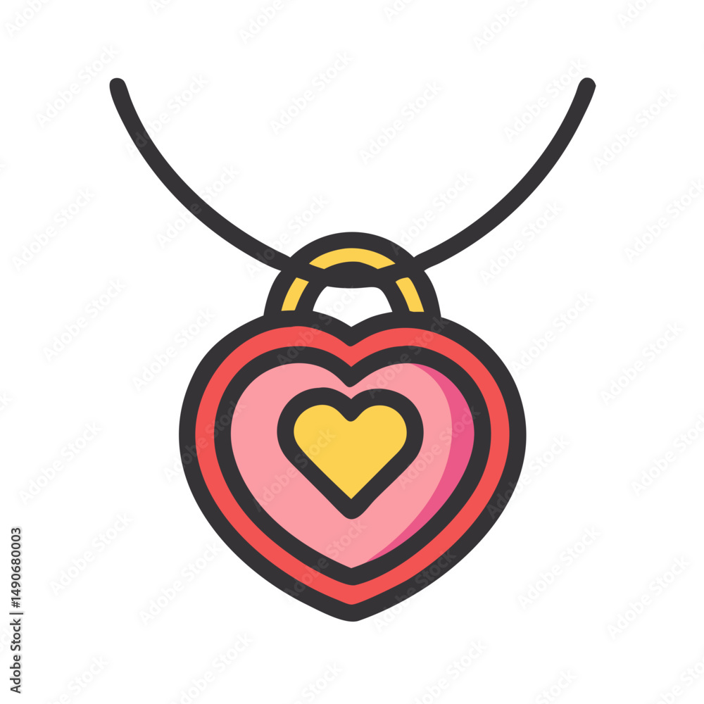 Obraz premium heart locket icon, heart locket vector illustration-simple illustration of heart locket, perfect for heart locket logos and icons