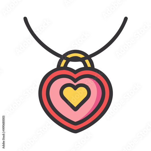 heart locket icon, heart locket vector illustration-simple illustration of heart locket, perfect for heart locket logos and icons