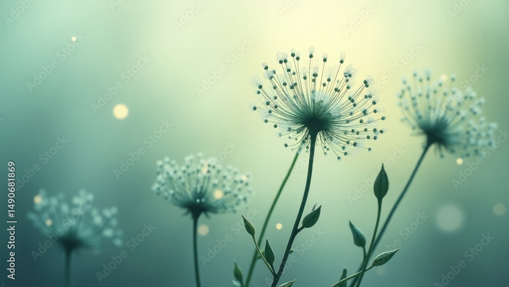 Obraz premium dandelion on blue background