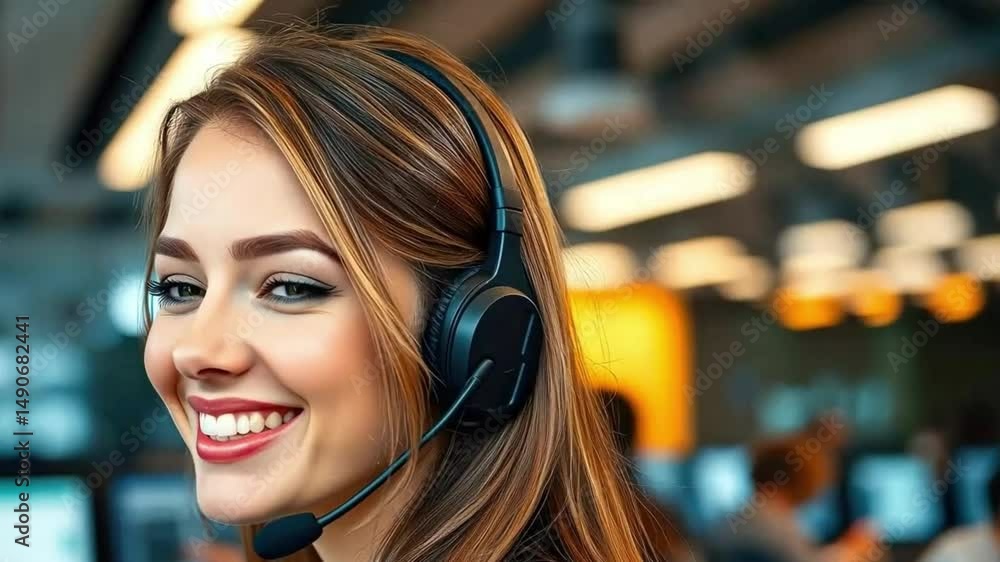 Call center, telemarketing and customer service with a business woman working in an office and consulting on a headset. Call center, telemarketing and customer service with a business woman working in an office and consulting on a headset.
