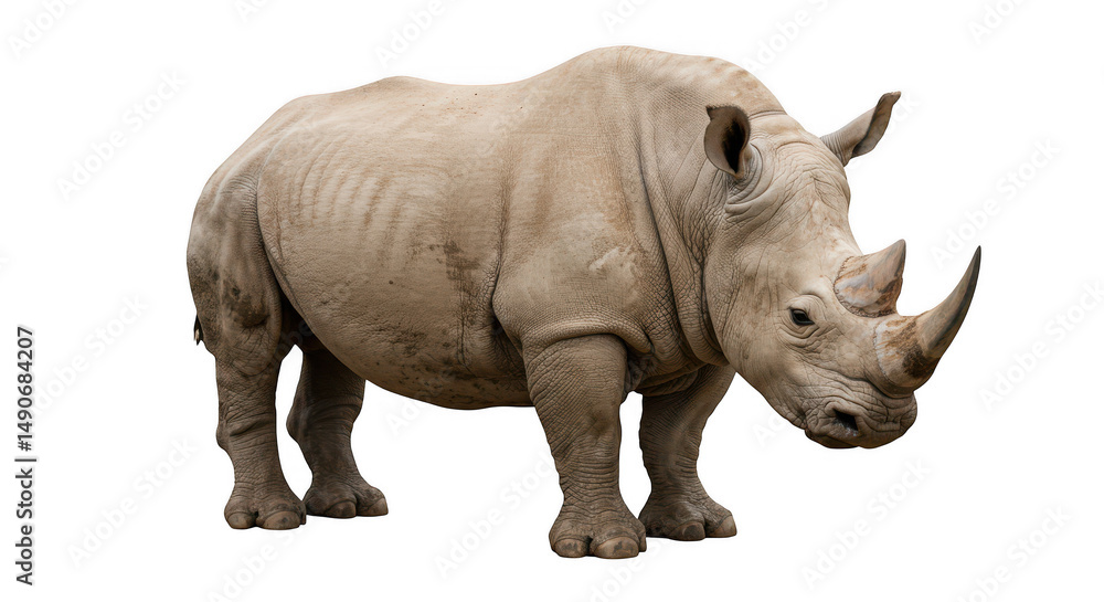 White rhinoceros isolated studio shot White rhinoceros isolated studio shot