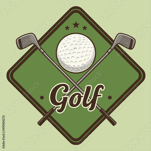 Vector label of golf.