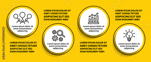 Infographic template with icons and 4 options or 4 steps. Can be used for workflow layout, diagram, timeline, banner, webdesign, business report, presentation. Vector illustration.