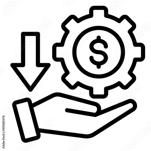 Cost Reduction  Icon Element For Design	