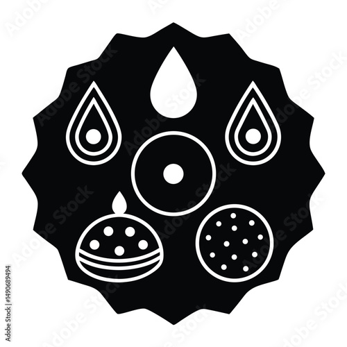 baker element isolated doughnuts on white background