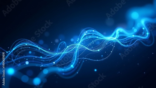 High quality Professional Abstract blue energy wave flowing data stream stock image
