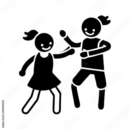 siblings playing icon, siblings playing vector illustration-simple illustration of siblings playing, perfect for siblings playing logos and icons