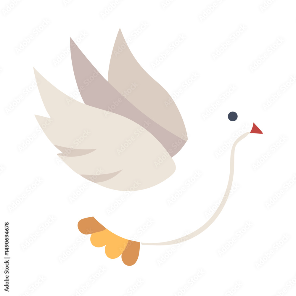 Fototapeta premium white dove icon, white dove vector illustration-simple illustration of white dove, perfect for white dove logos and icons
