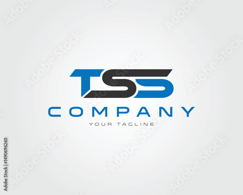 TSS monogram modern logo design blue black combination simple company vector template identity