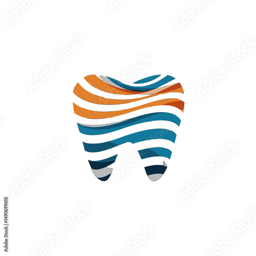 Abstract Wavy Tooth Logo for Dental Clinic