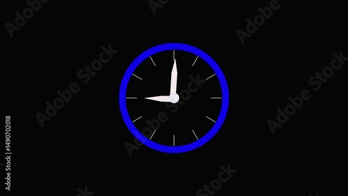 Wallpaper Mural Analog clock spinning animation. time running out concept. Circle simple shape analog clock isolated animation Torontodigital.ca