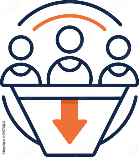Lead Generation concept process vector icons set infographic background.