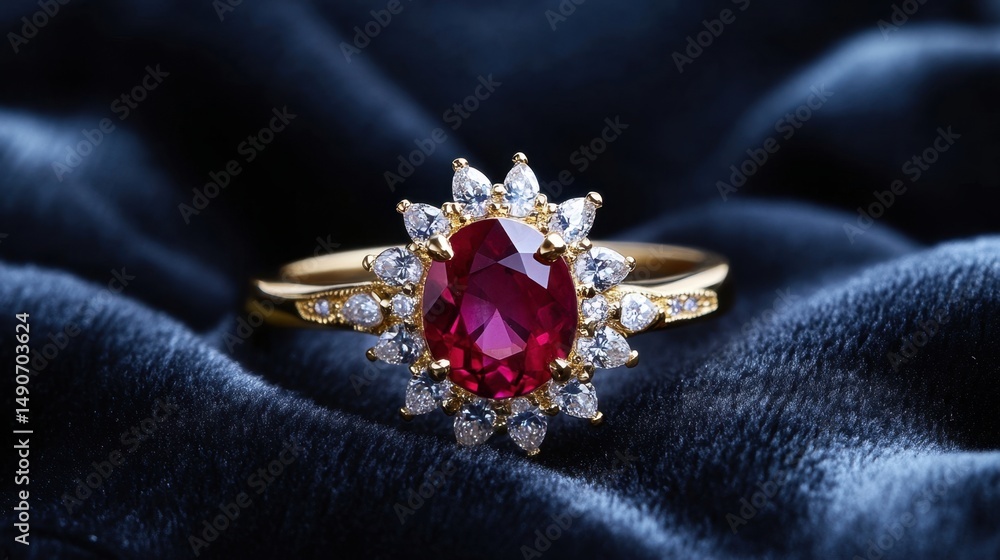 Ruby ring with diamond touch Ruby ring with diamond touch