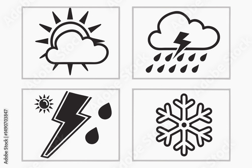Weather Icons Set – Flat Vector Illustration