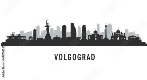 Volgograd Skyline Cityscape Vector.