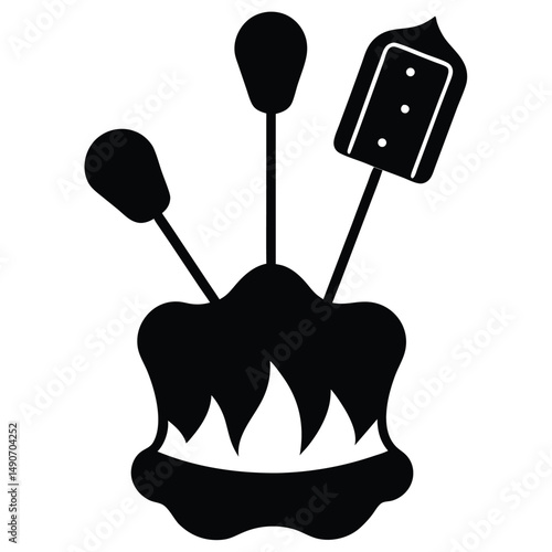 baker element isolated marshmallows on white background