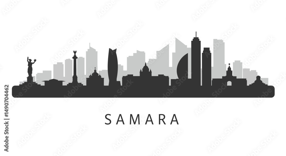 Naklejka premium Samara City Skyline Silhouette.