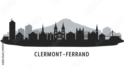 ClermontFerrand Skyline with France Cityscape.