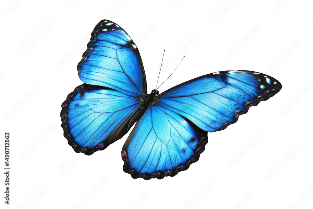 Fototapeta premium Capture Blue Beauty, A Butterfly's Wing in Detailed Close up View and Beauty.