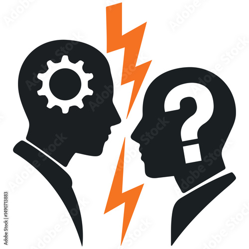 Conflict resolution icon isolated vector illustration